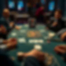 A detailed layout of a poker table showcasing different game types