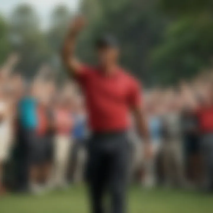 Tiger Woods celebrating a victory