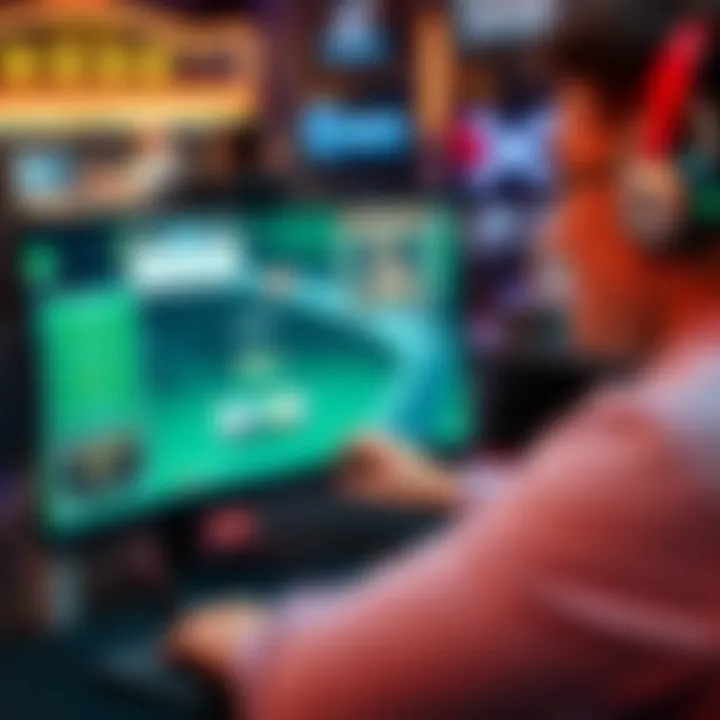 A person enjoying an immersive online blackjack experience on a computer.