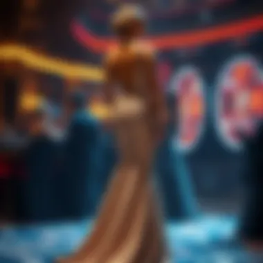 Elegant evening gown with sequins and a dramatic silhouette