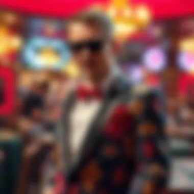 Stylish suit with unique patterns and colors