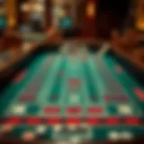 Craps table layout with betting options