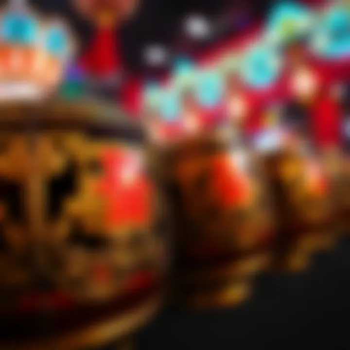 Close-up of Dancing Drums symbols