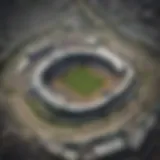 Aerial view of Churchill Downs racetrack during the Kentucky Derby