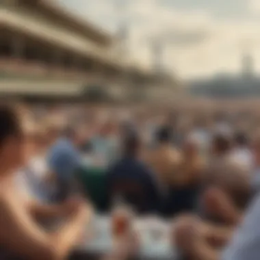 Spectators enjoying the atmosphere at Churchill Downs