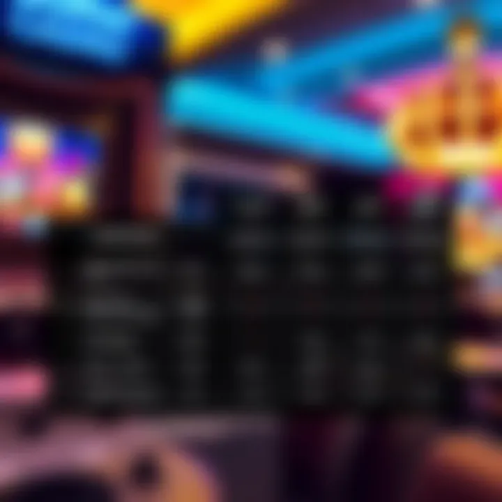 Comparison table of Cashman Casino app against competitor gaming apps