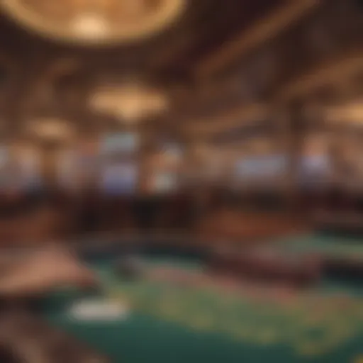 A cinematic view of a bustling casino floor