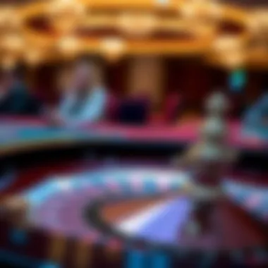 An elegant roulette wheel ready for players to try their luck.