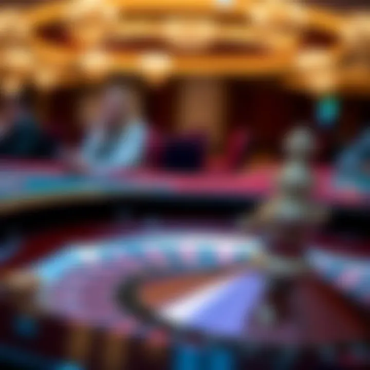 An elegant roulette wheel ready for players to try their luck.