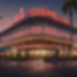 Exterior view of a casino in San Bernardino County showcasing its vibrant signage