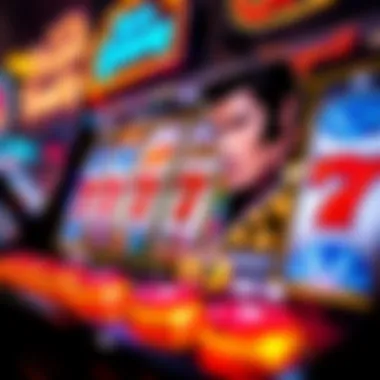 Gameplay on Elvis Slot Game Close-up of gameplay on an Elvis slot game