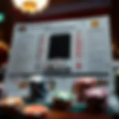 Strategic gameplay elements illustrated on a blackjack strategy sheet