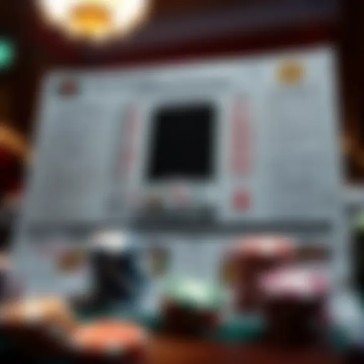 Strategic gameplay elements illustrated on a blackjack strategy sheet