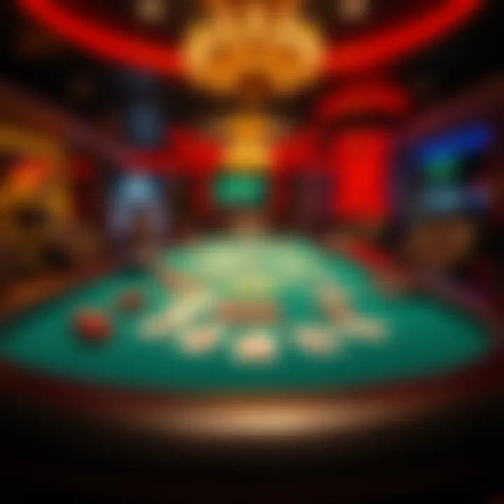 Virtual blackjack table showcasing a vibrant gaming environment