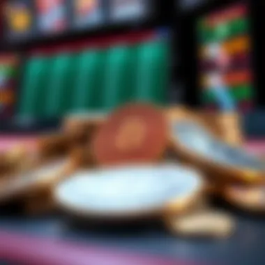 An assortment of digital coins representing rewards