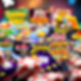 Visual representation of various scratchcard designs showcasing their vibrant graphics.