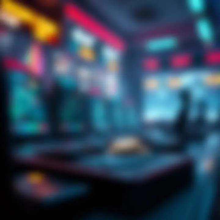 An abstract representation of digital currency transactions taking place within a gaming environment.