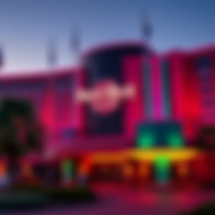 Exterior view of Hard Rock Casino Sacramento showcasing its vibrant architecture