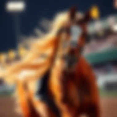 A majestic Arabian horse in full stride, symbolizing the rich equestrian heritage of Dubai