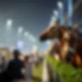 Vibrant atmosphere at a Dubai horse racing event showcasing excitement and elegance