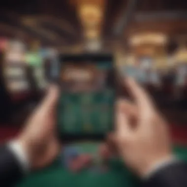 Engaging Mobile Casino Experience Player enjoying a mobile casino experience on a smartphone