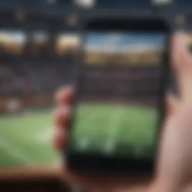 Overview of popular NFL betting apps on a smartphone