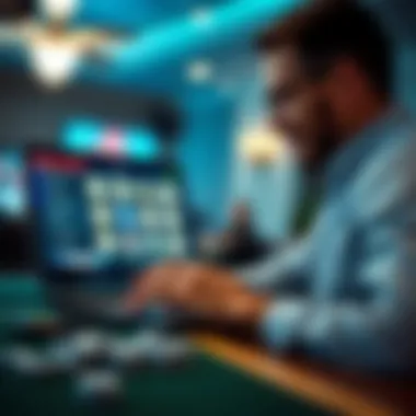 A player engaging with a laptop displaying Pennsylvania Lottery interface