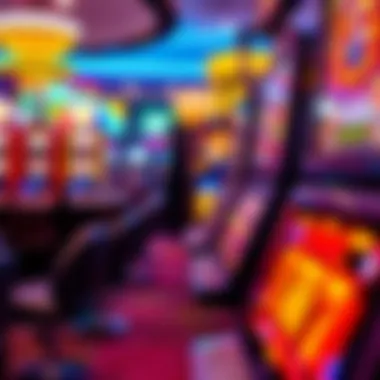 Vibrant modern slot machine display in a Los Angeles casino