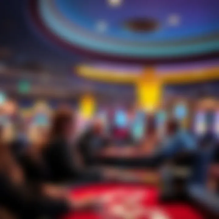 A serene scene showing patrons engaging in responsible gambling practices in a Colorado casino