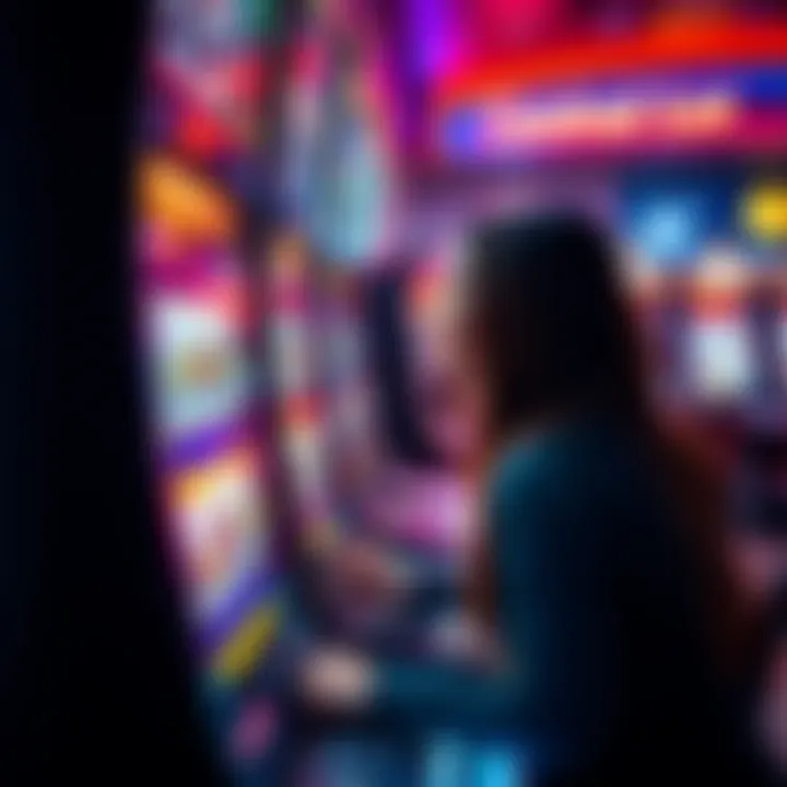 Close-up view of a player engaging with a cash carnival slot machine