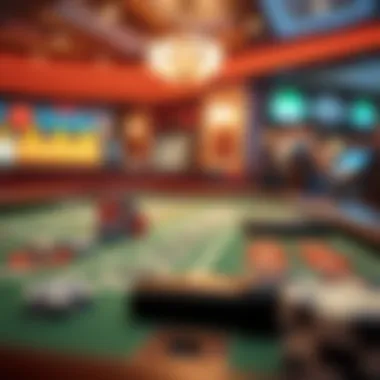 Diverse betting options available on a small craps table