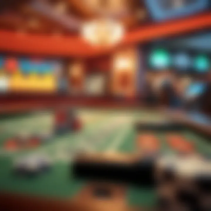 Diverse betting options available on a small craps table