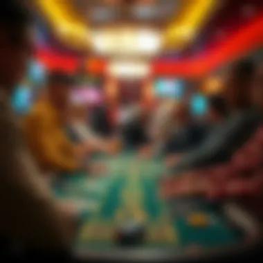 Social interaction among players at a small craps table