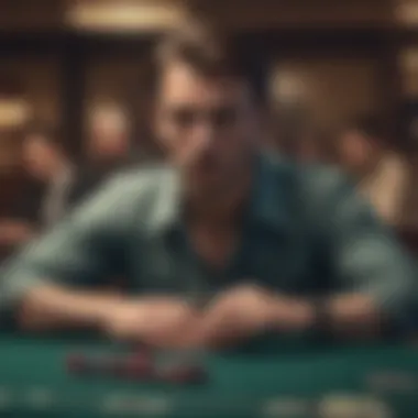 Close-up of a player contemplating their next move in blackjack