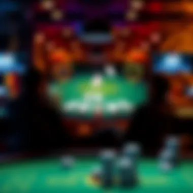 A digital interface showcasing online poker gameplay