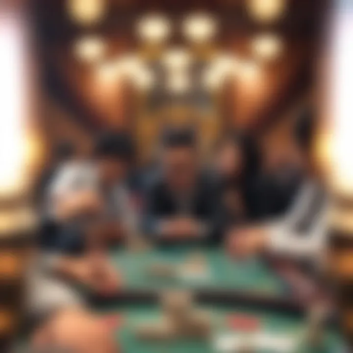 A group engaging in a lively game of Pai Gow