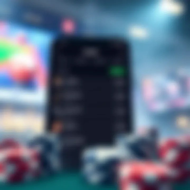 A visual representation of various betting options available on the app