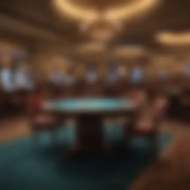 Elegant gaming tables inside a casino