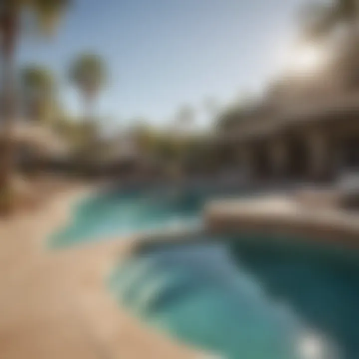 Outdoor pool area at Scottsdale casino hotel