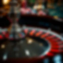 Close-up of a roulette wheel highlighting the betting layout