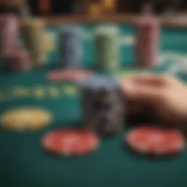 A diverse selection of poker chips and cards at the MGM Grand