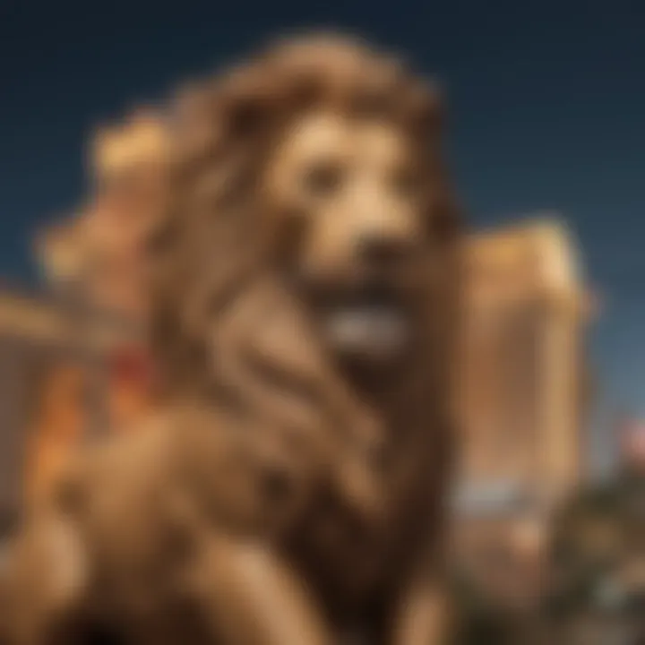 The vibrant exterior of the MGM Grand with its distinctive lion statue