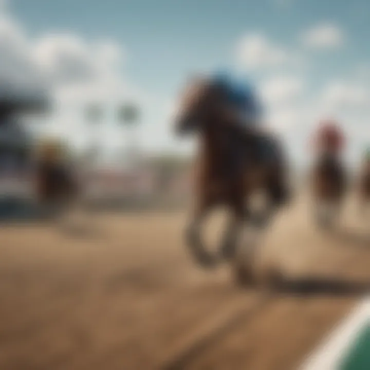 A panoramic view of Pompano Beach Horse Race Track during a live event