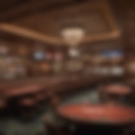 A panoramic view of the sports bar at Caesars Palace showcasing its lively atmosphere.