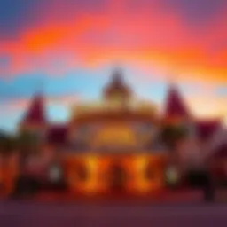 Exterior view of Treasure Chest Casino at sunset