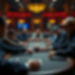 High-stakes poker table with professional players engaged in a game