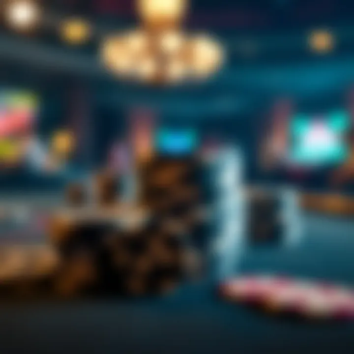 A close-up view of poker chips stacked strategically on a table