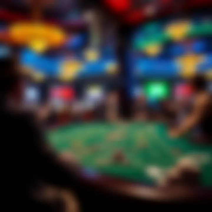 A strategic overview of a craps game with players engaged