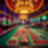 A vibrant craps table at Winstar Casino bustling with activity