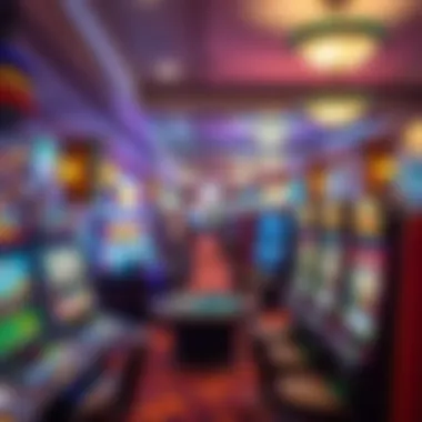 Vibrant gaming floor filled with various slot machines and table games